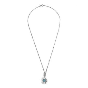 Silverworks S485 2 Halo Round Light Blue Quartz Jewelry Set (Silver) June 2018 - 2 Silverworks S485 2 Halo Round Light Blue Quartz Jewelry Set (Silver) - 2