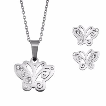 Silverworks X3251 Butterfly Pendant Necklace With Earrings June 2018 - 5 Silverworks X3251 Butterfly Pendant Necklace with Earrings - 5