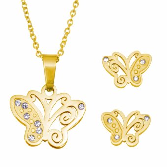 Silverworks X3252 Butterfly Pendant Necklace With Earrings June 2018 - 5 Silverworks X3252 Butterfly Pendant Necklace with Earrings - 5