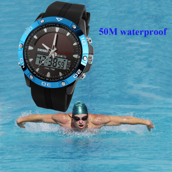 SKMEI Solar Power Watch Waterproof Sports Watches Men Women Digital Analog EL Light Outdoor Swimming Diving Watch (Blue) - Intl June 2018 - 4 SKMEI Solar Power Watch Waterproof Sports Watches Men Women Digital Analog EL Light Outdoor Swimming Diving Watch (Blue) - Intl - 4