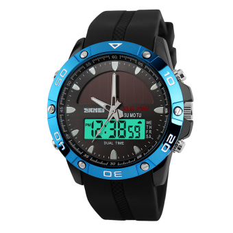 SKMEI Solar Power Watch Waterproof Sports Watches Men Women Digital Analog EL Light Outdoor Swimming Diving Watch (Blue) - Intl June 2018 - 3 SKMEI Solar Power Watch Waterproof Sports Watches Men Women Digital Analog EL Light Outdoor Swimming Diving Watch (Blue) - Intl - 3