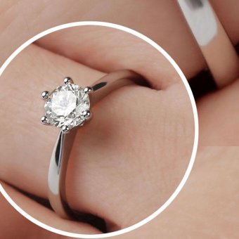Solitaire Ring Women's Engagement Cubic Zirconia Diamond Ring Solid 925 Sterling Silver Jewelry June 2018 - 3 Solitaire Ring Women's Engagement Cubic Zirconia Diamond Ring Solid 925 Sterling Silver Jewelry - 3