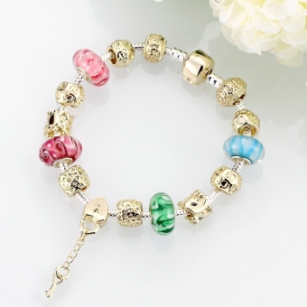 Treasure By B&D H017 Delicate Colorful Zircon Inlay Beads Bracelet (Gold Plated) June 2018 - 4 Treasure by B&D H017 Delicate Colorful Zircon Inlay Beads Bracelet (Gold Plated) - 4