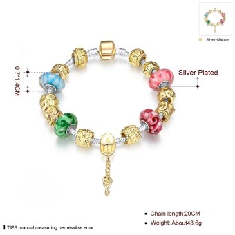 Treasure By B&D H017 Delicate Colorful Zircon Inlay Beads Bracelet (Gold Plated) June 2018 - 2 Treasure by B&D H017 Delicate Colorful Zircon Inlay Beads Bracelet (Gold Plated) - 2