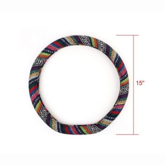 Universal 38cm 15'' Car Auto Steering-Wheel Cover Steering WheelWrap Natural Fibers Anti Slip Breathable National Customs ,Black -intl June 2018 - 4 Universal 38cm 15'' Car Auto Steering-Wheel Cover Steering WheelWrap Natural Fibers Anti Slip Breathable National Customs ,Black -intl - 4