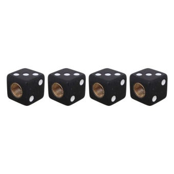 Universal 8mm Dice Style Plastic Car Tire Valve Caps, Pack Of 4(Black) - Intl June 2018 - 4 Universal 8mm Dice Style Plastic Car Tire Valve Caps, Pack Of 4(Black) - intl - 4