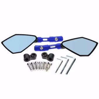 Universal Motorcycle Half CNC Aluminium Mirror Motorbike MotoRearview Side Mirror M8 M10 Universal For KAWASAKI HONDA SUZUKIYAMAHA DUCATI KTM (Blue) June 2018 - 4 Universal Motorcycle Half CNC Aluminium mirror motorbike motoRearview side Mirror M8 M10 Universal for KAWASAKI HONDA SUZUKIYAMAHA DUCATI KTM (Blue) - 4