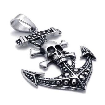 Wawawei Men's Skull Anchor Stainless Steel Pendant Necklace June 2018 - 2 Wawawei Men's Skull Anchor Stainless Steel Pendant Necklace - 2