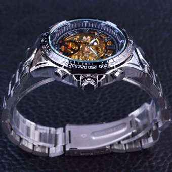Winner Classic Series Golden Movement Inside Silver Stainless SteelMens Skeleton Watch Top Brand Luxury Fashion Automatic Watch - Intl June 2018 - 4 Winner Classic Series Golden Movement Inside Silver Stainless SteelMens Skeleton Watch Top Brand Luxury Fashion Automatic Watch - intl - 4