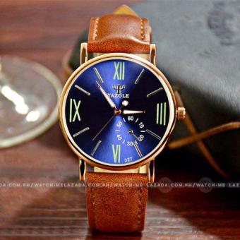 Yazole Men's Classic Deluxe Brown Leather Strap Watch May 2018 - 2 Yazole Men's Classic Deluxe Brown Leather Strap Watch - 2