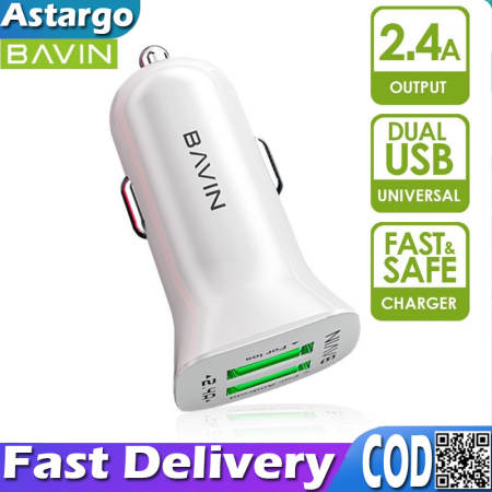 BAVIN Dual USB Car Charger for Samsung iPhone - 2.4A