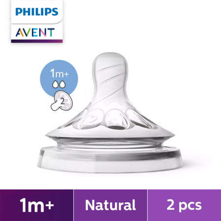 Philips AVENT 1m+ Natural Slow Flow Nipples, 2-pack