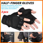 E&M Non-Slip Cycling Gloves - Breathable Half Finger Sport Gloves