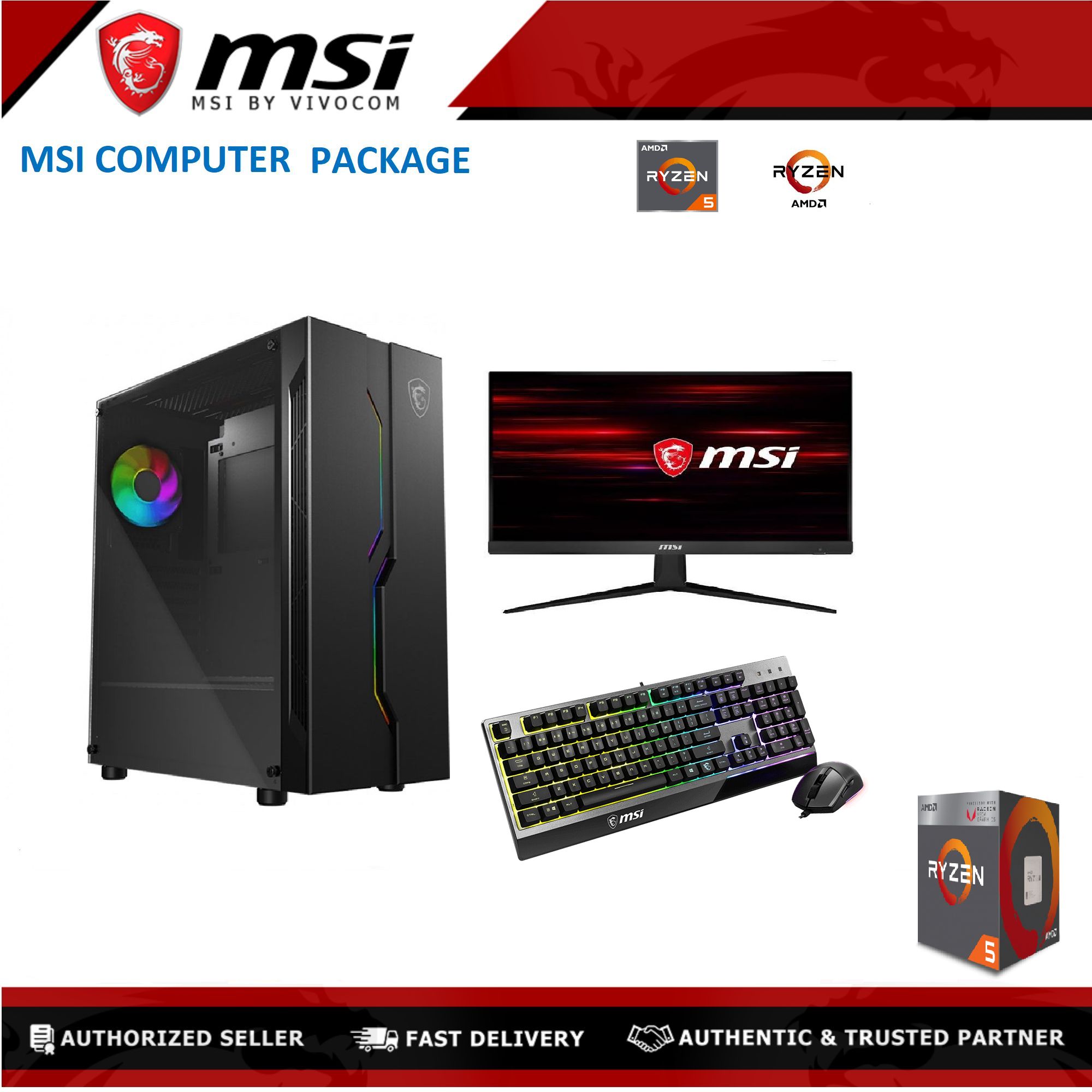 MSI COMPUTER DESKTOP PACKAGE / AMD RYZEN 5 PRO 2400GE / MSI A320M