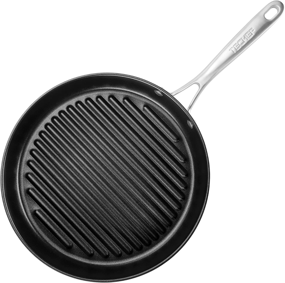 TECHEF - TRUE GRILL PAN - Stovetop Nonstick Indoor/Outdoor Smokeless BBQ  Grill Set, including a Grill Plate and Alumium Drip Tray