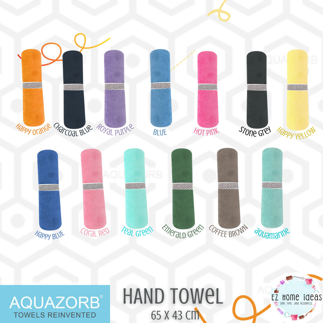 AQUAZORB Hand Towel Small Towel 65 x 43cm. Right size to dry off