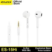 Awei ES-15Hi Wired Earphones with Mic and Super Bass