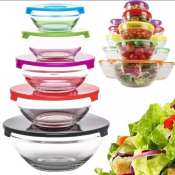 Microwave-Safe Glass Bowl Set with Lid, 5-Piece, by 