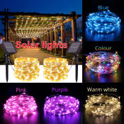 Outdoor Solar Fairy Lights with Battery, Waterproof LED Strip Lights