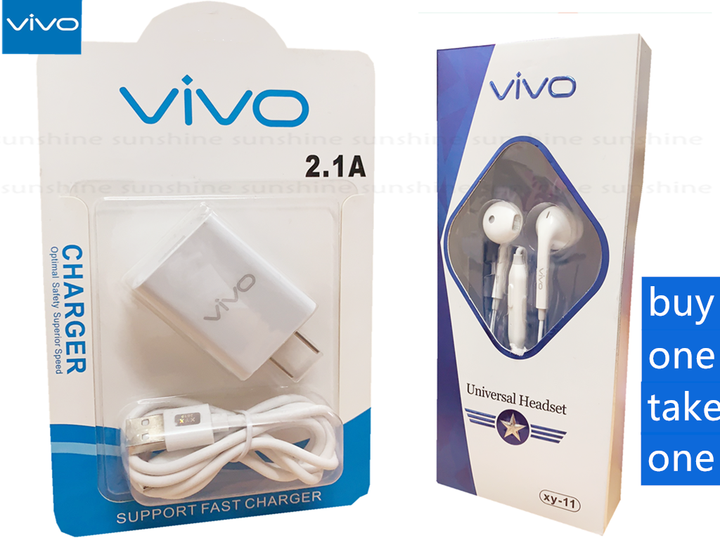 vivo charger and headphones