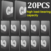 20Pcs Heavy Duty Self-Adhesive Wall Hooks for Organizing