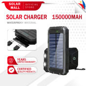 Waterproof Solar Power Bank with 150000mAh Capacity and LED Light