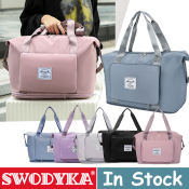 SWODYKA Korean Folding Travel Bag for Women, Waterproof Organizer