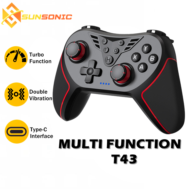 T43 Bluetooth Gaming Controller with Vibration & Turbo Function