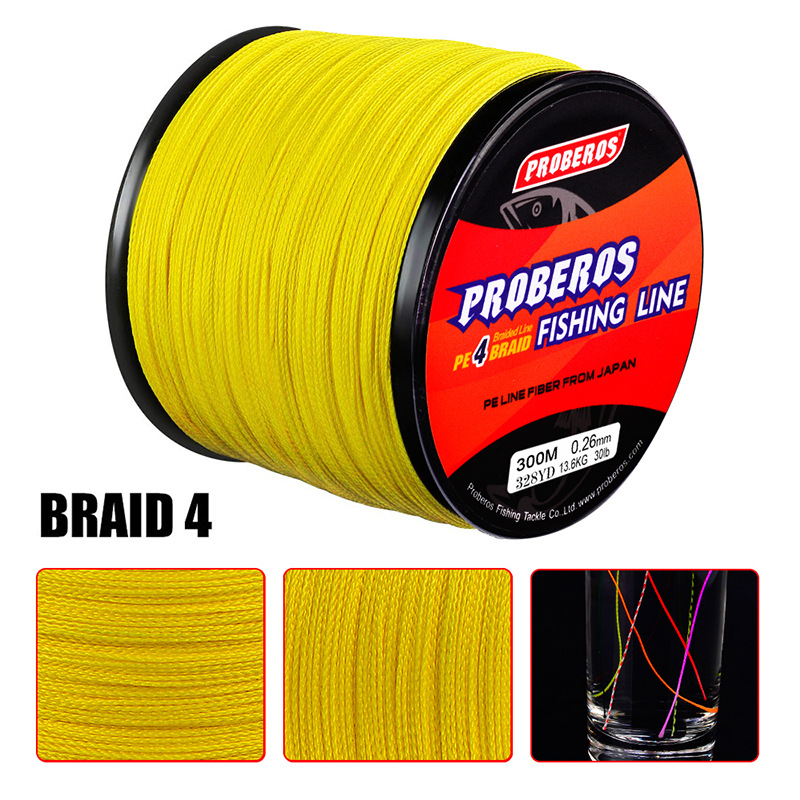 Fishing Line Braided PE Fishing Line 4 Strands 300M 15-80LB Multifilament  Smooth Fishing Line for Fishing Lure Bait Strong Fishing Wire (Color : B,  Size : 300m 28LB) : : Sports & Outdoors