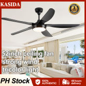 KASIDA 52" Retro Ceiling Fan with Remote and Lights