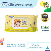 Tender Love New Powder Scent Baby Wipes  80's Pack of 1