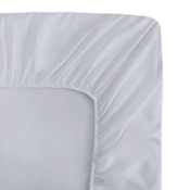 White Cotton Fitted Bedsheet with Garterized Edge - Various Sizes