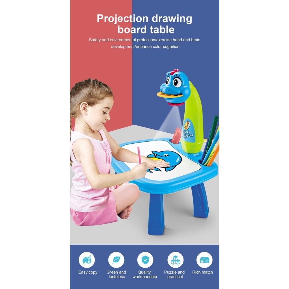 Learning Desk Trace and Draw Projector Art Drawing Board Projection Tracing/3D  Projector Art Drawing Table LED Projector Learning/Drawing Painting Set Educational  Toy New Year Gift For Children