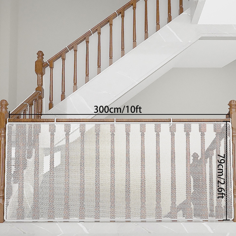 Balcony Banister Guard Child Safety Net 10ft x 2.5ft Banister Guard Use for Kids Pets Toys Safety Baby Proofing Stairway Net Child Proof Stair Guards Mesh 