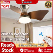 GOGEOUS 28" Modern Ceiling Fan with LED Light & Remote