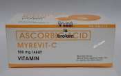 Myrevit C Ascorbic Acid 500mg VITAMIN C Box of 100 Tablets