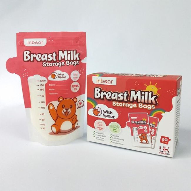 Túi trữ sữa INBEAR 200ml Hộp 20 túi- túi trữ sữa chất lượng cao
