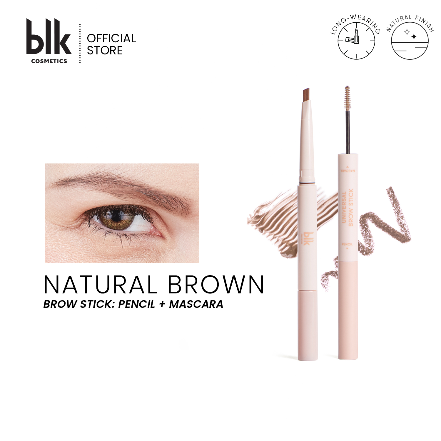 Discount on Blk Cosmetics  shoes - SKU: Universal Brow Stick: Pencil+ Mascara Natural Brown