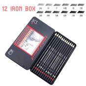 Sketching Pencil Set - 12 Pcs, 2H-8B, Iron Box