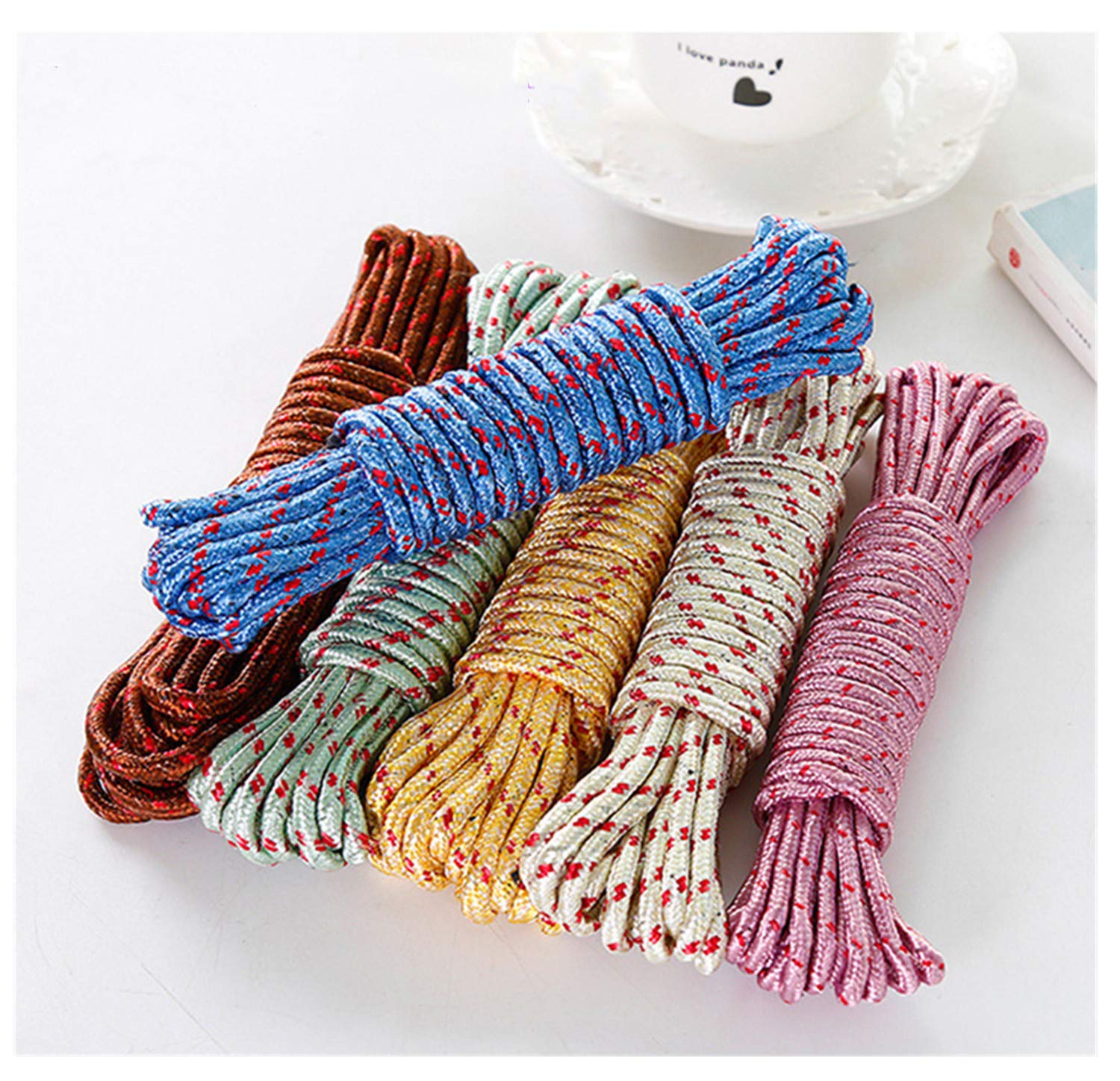 Portable Laundry Line Cord for Hanging and Drying Nylon Braided Anti-Rust  Wire Thick Clothesline Rope