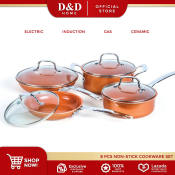 D&D Home  8pcs Non Stick Ceramic Cookware Set