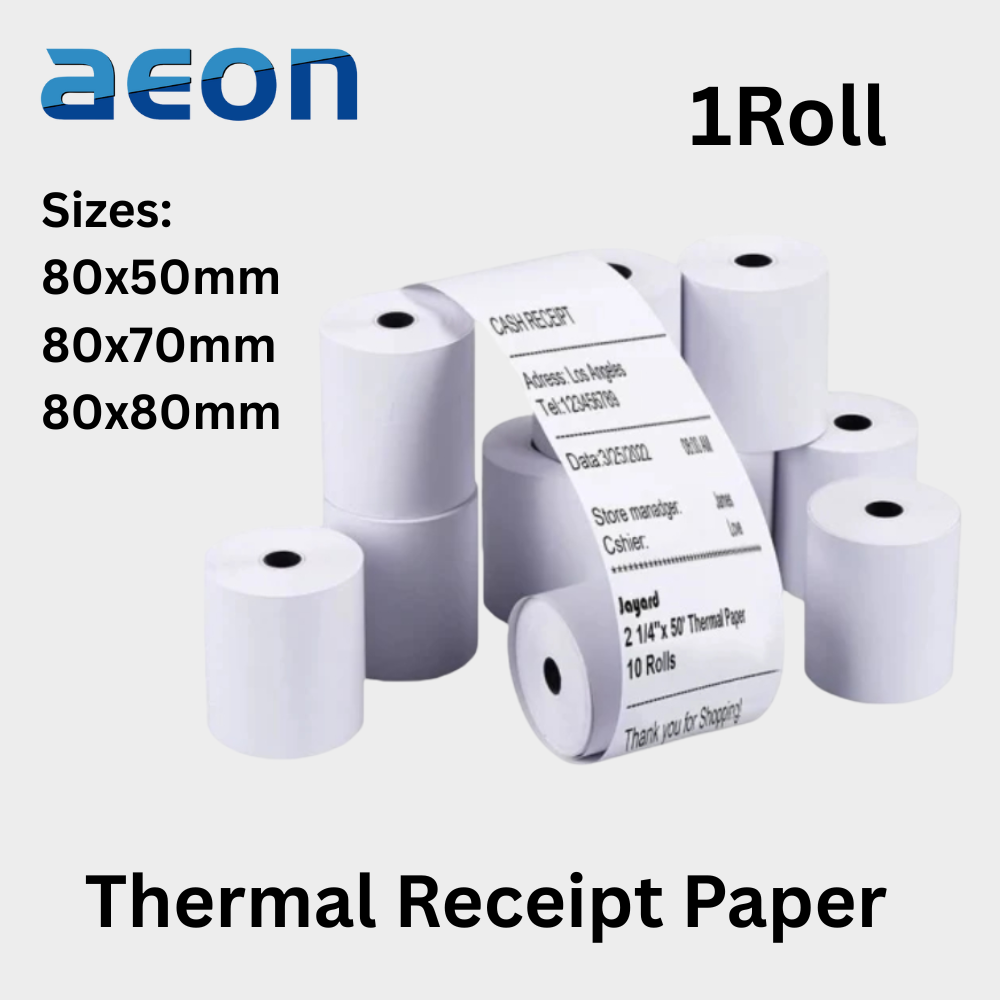 AEON Thermal Paper 1Roll 70GSM Core 80x50mm/80x70mm/80x80mm POS Receipt Paper for Thermal Printer Presyo 24 Piso*Libreng Shipping