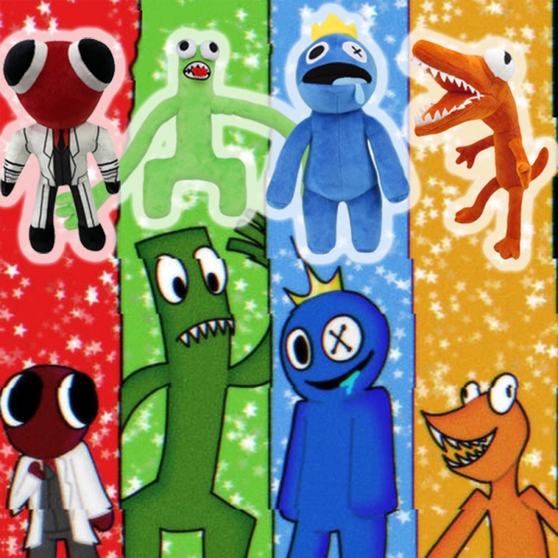 25-30cm Rainbow Friends Pelúcia Brinquedo Personagem do jogo de desenho  animado Doll Kawaii Blue Monster Soft Stuffed Animal Brinquedos para fãs  infantis