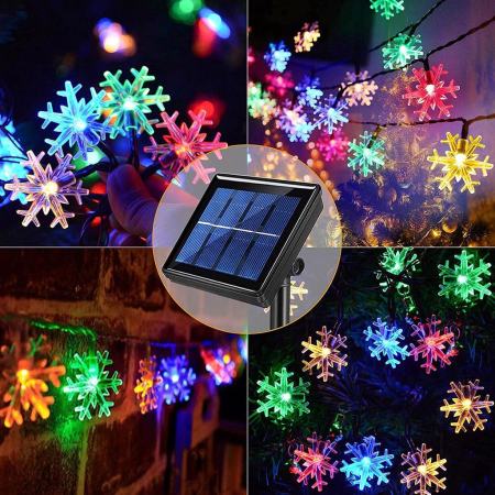 Snowflakes Solar LED Christmas Lights - Waterproof Outdoor Decor