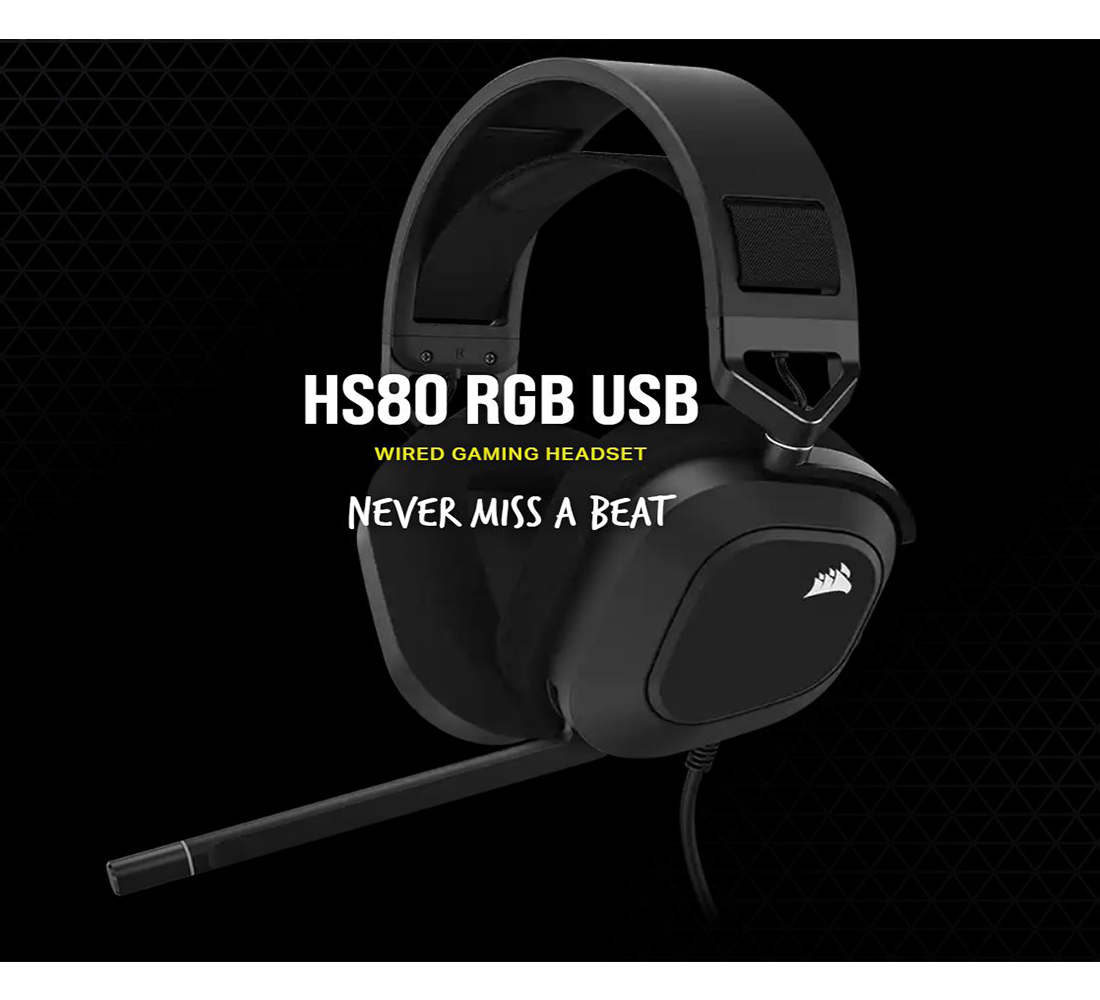 HS80 RGB USB Wired Gaming Headset — White