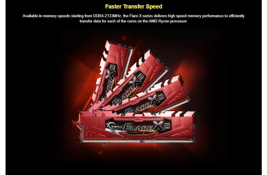 G.SKILL Flare X Series 16GB (2 x 8GB) 288-Pin DDR4 SDRAM DDR4 3200 (PC4 25600) (Desktop Memory) Gskill Model F4-3200C14D-16GFX