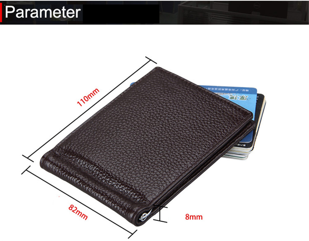 New Brand Luxury Business Man money clip wallet with metal clamp