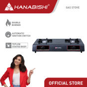 Hanabishi Gas Stove HS1 Double Burner Teflon Coated  Body