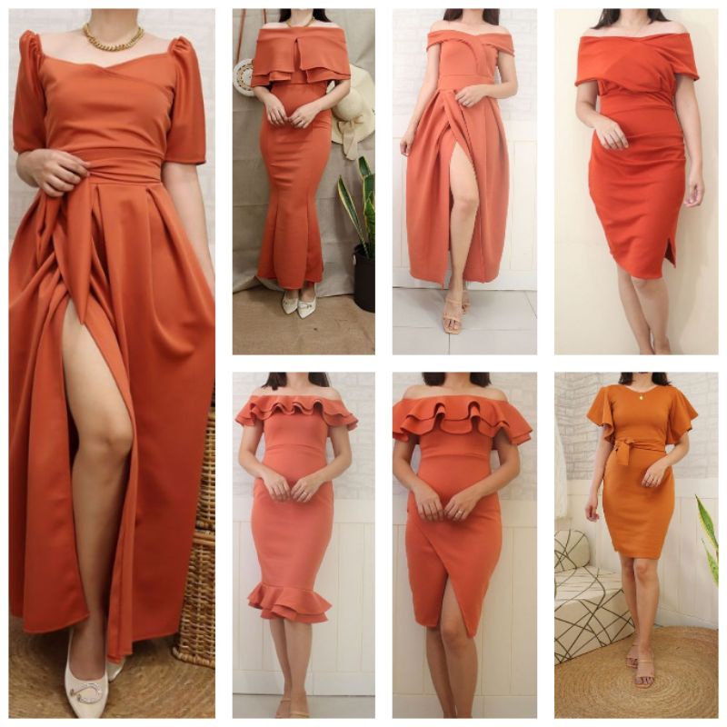 LIGHT DARK RUSTIC RUSTY ORANGE THEME FORMAL DRESSES Lazada PH