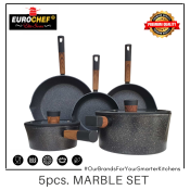 Eurochef Non-stick Marble Cookware Set - 5pc with Bakelite Handle